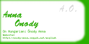 anna onody business card